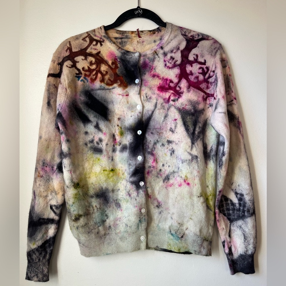 Galadriel Mattei Cashmere Hand-Dyed Cardigan Sweater